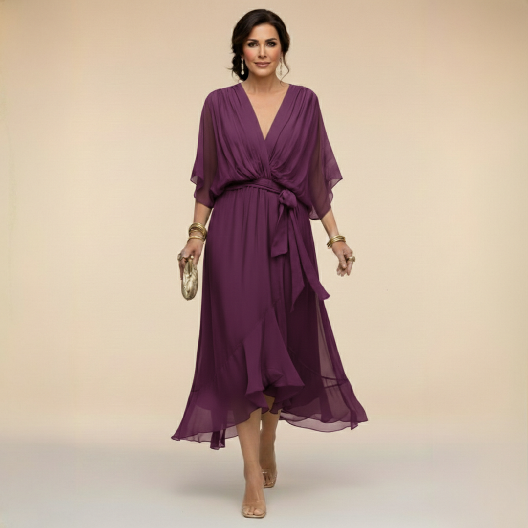 Stylish Chiffon V-Neck Dress for Women