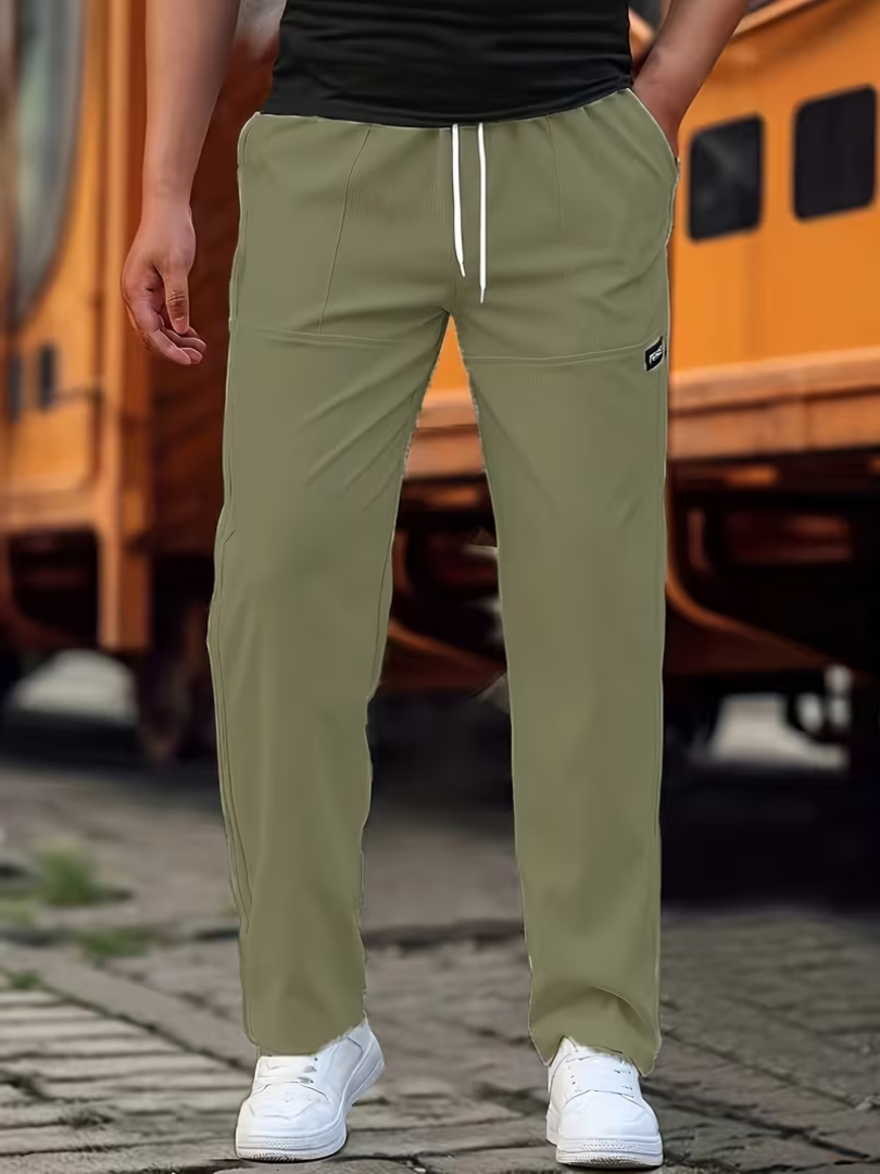 Lightweight Straight-Leg Pants for Men, Casual Style