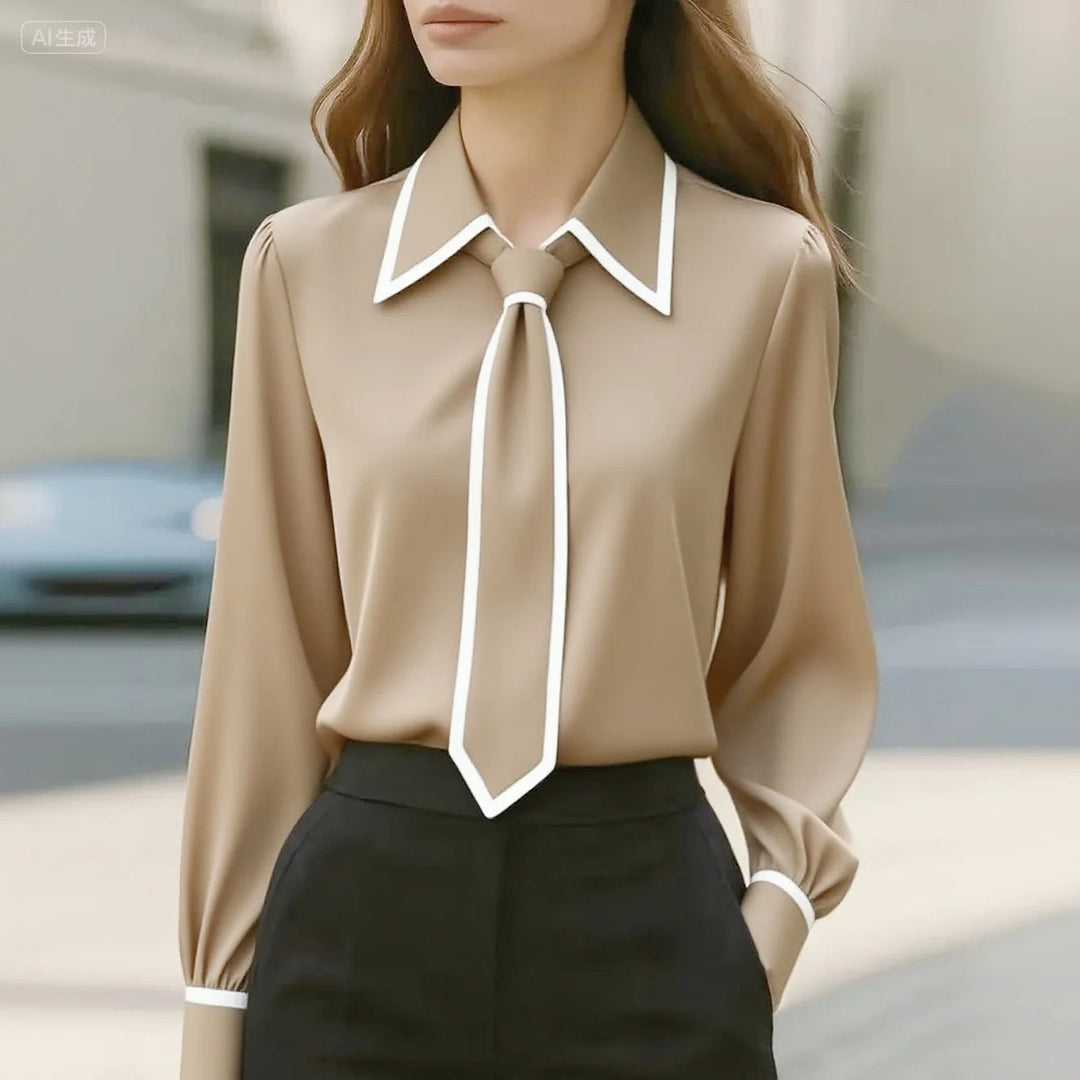 Contrast Tie Blouse for Women