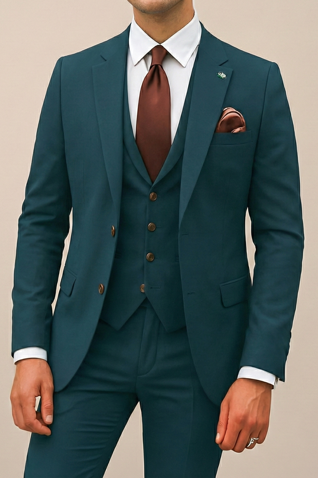 Modern Three Piece Suit for Men, Tailored Style