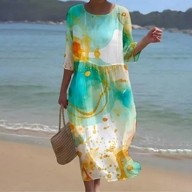 Floral Summer Dress, Women's Elegant Fit