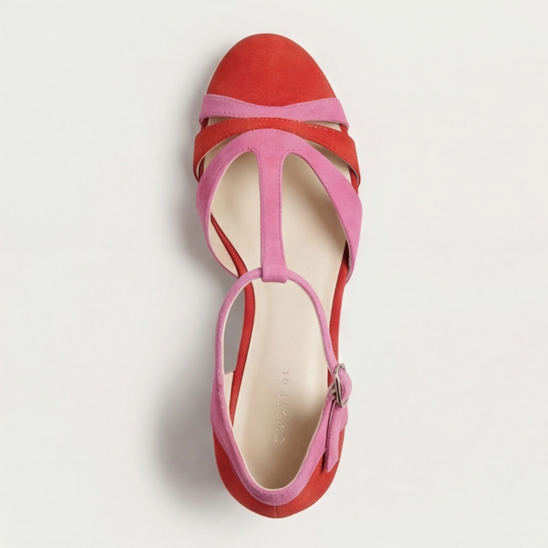 Closed Toe T-Strap Heels, Women's Modern Fit
