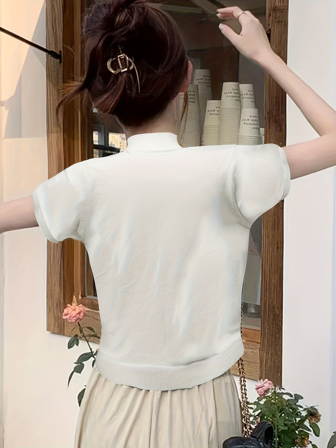 Ladies Refined Mock-Neck Top