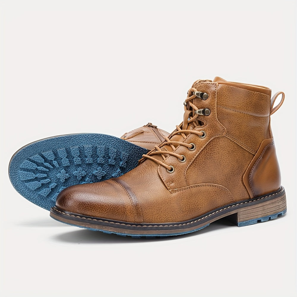 Cap-Toe Ankle Boots, Men's Refined Fit