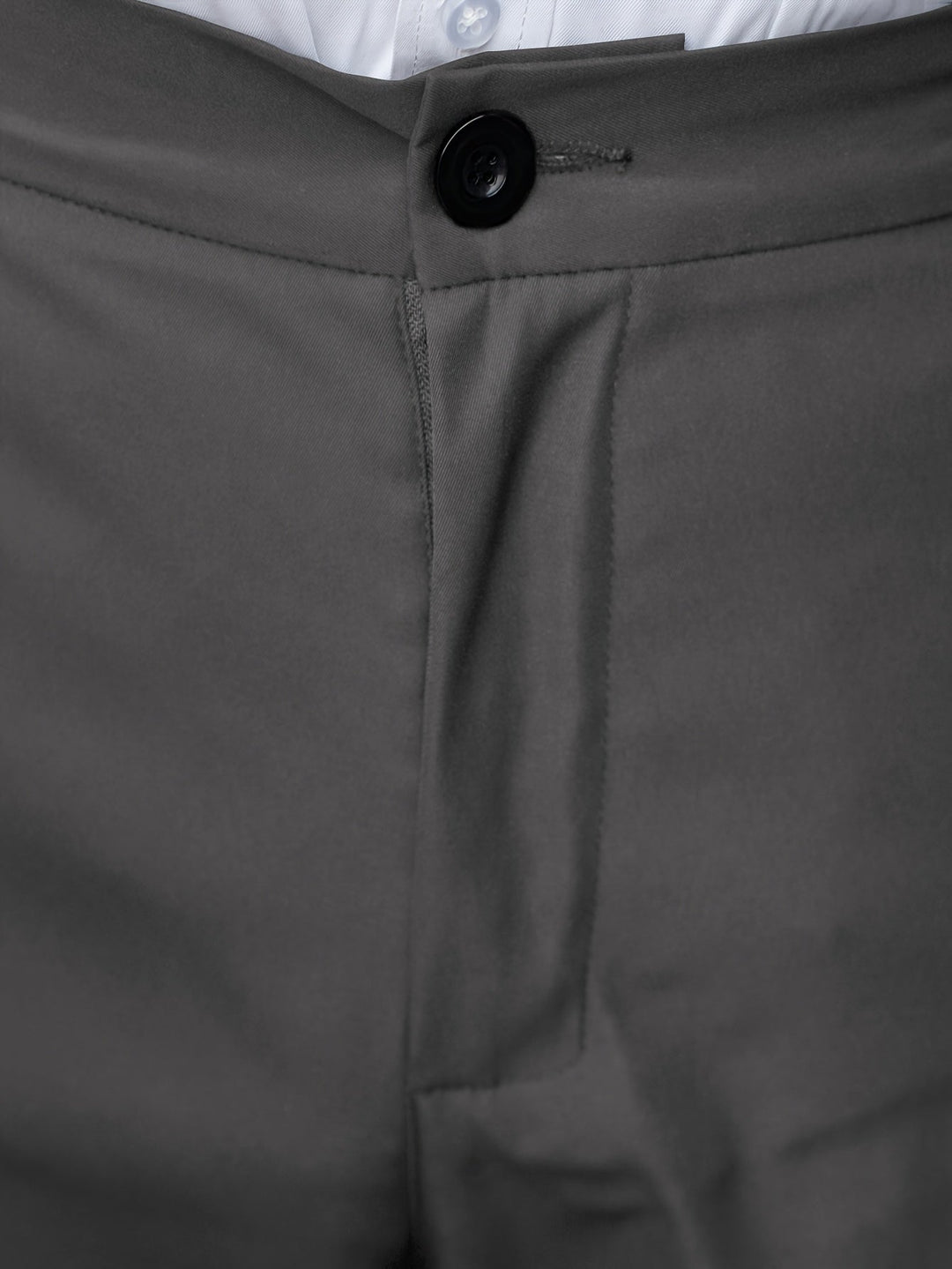 Dark Gray Tailored Straight-Leg Trousers for Men