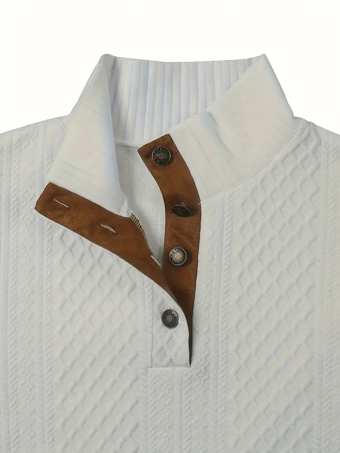Stand Collar Button Henley Sweater for Men, Plus Size