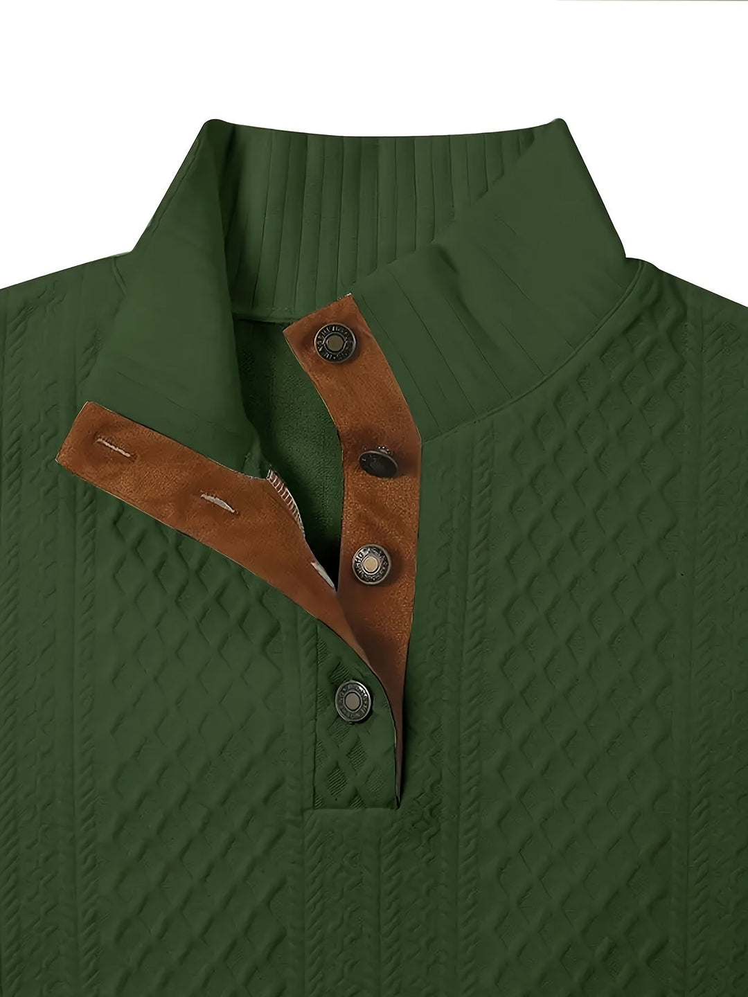 Stand Collar Button Henley Sweater for Men, Plus Size