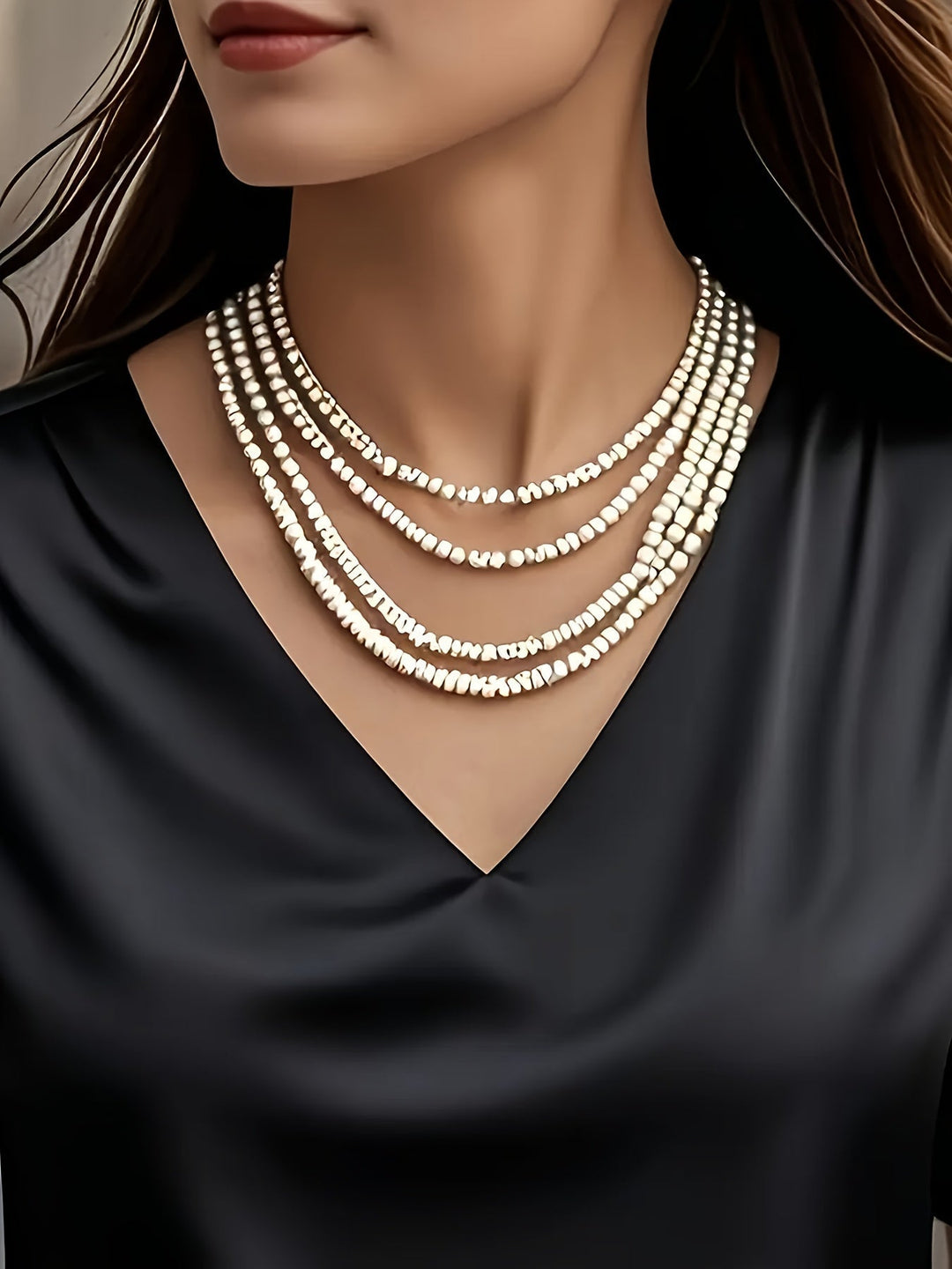Draped V-Neck Blouse for Women