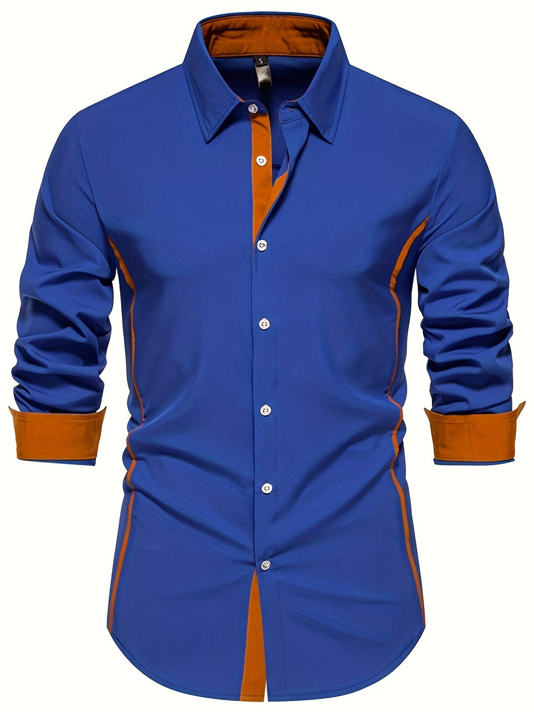 Men's Contrast Trim Button-Up Shirt