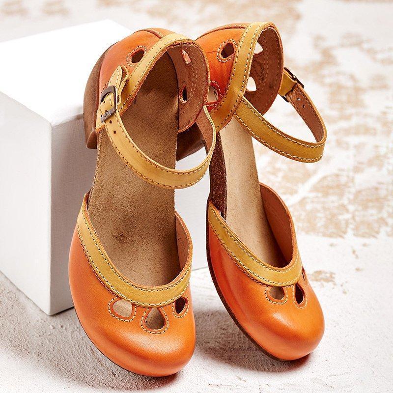 Comfort Low-Heel T-Strap Sandals for Women