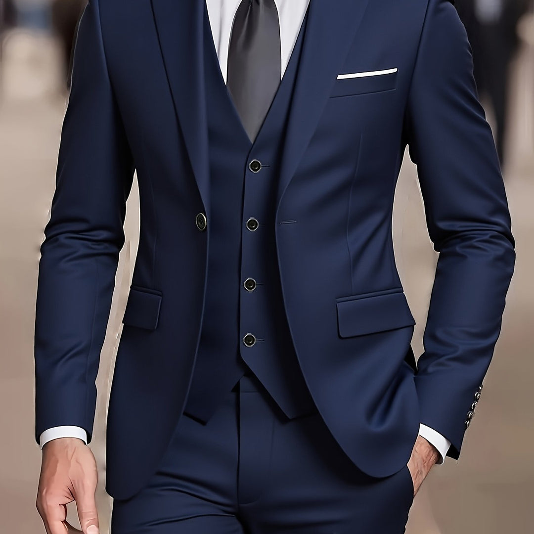 Three-Piece Suit for Men, Tailored Style