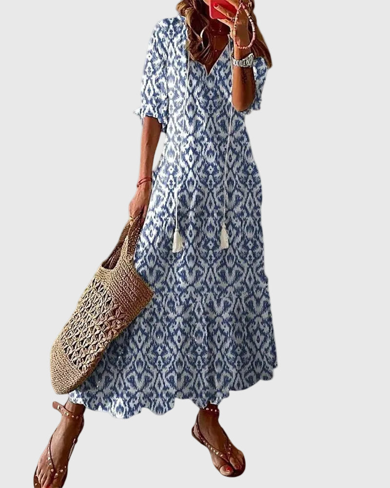Boho Vintage Summer Maxi Dress for Women, Plus Size