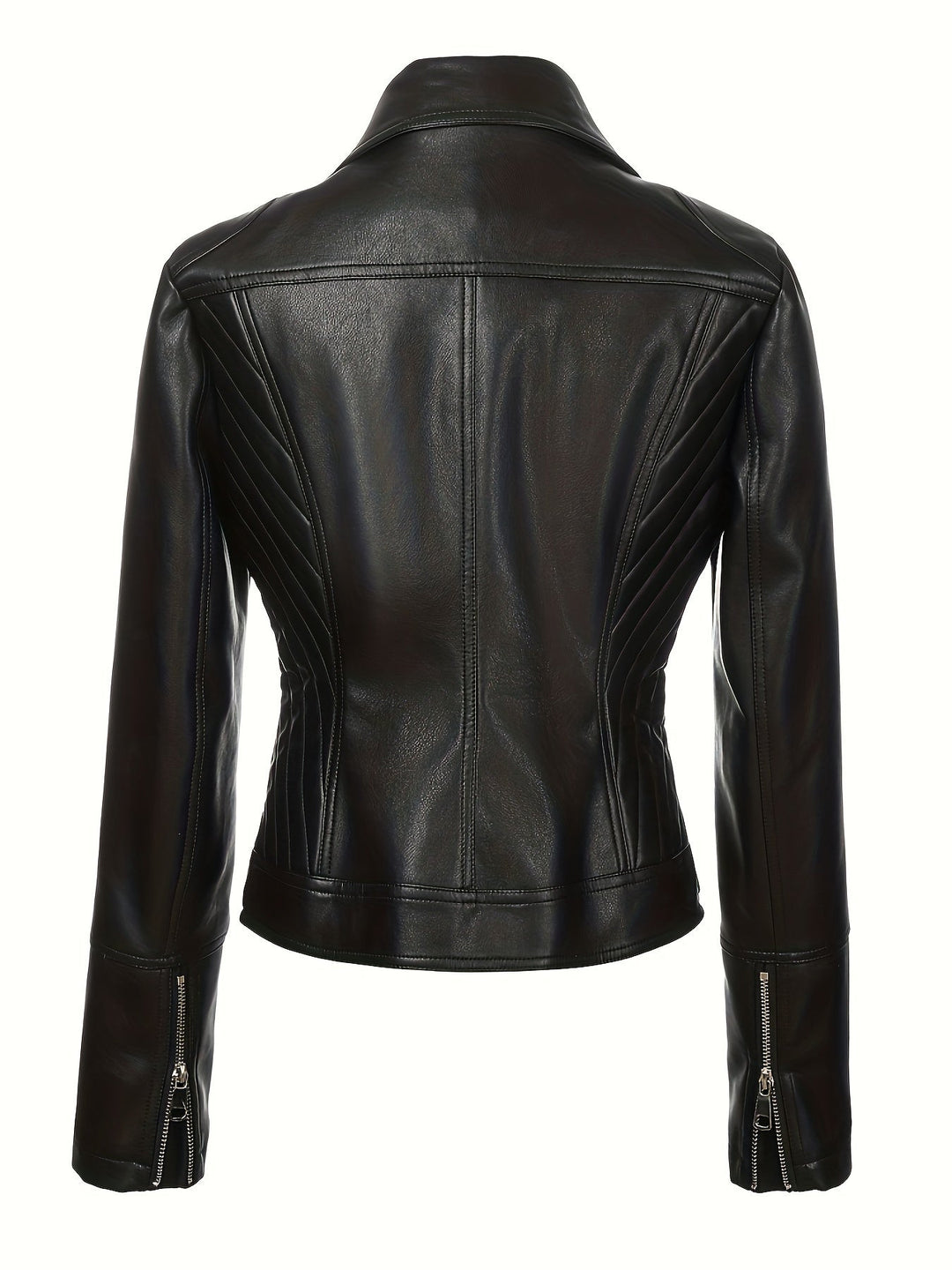 Sculpted Zip-Front Moto Jacket for Women