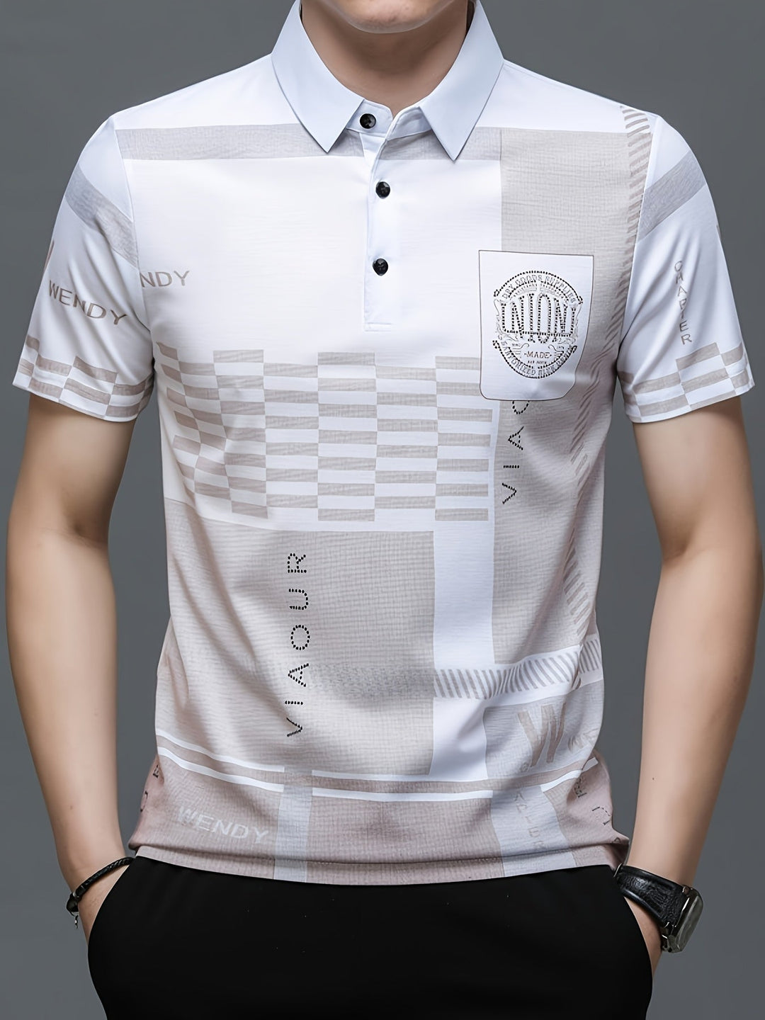Colorblock Polo Shirt for Men, Refined Style