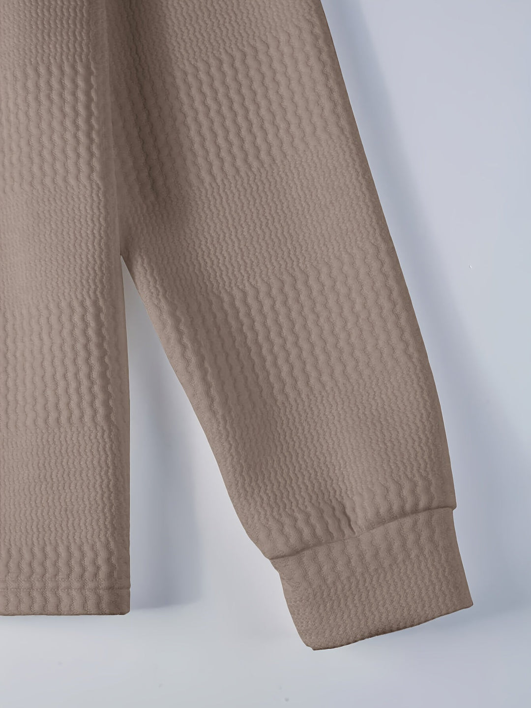 Long-Sleeve Polo Shirt for Men, Textured Style