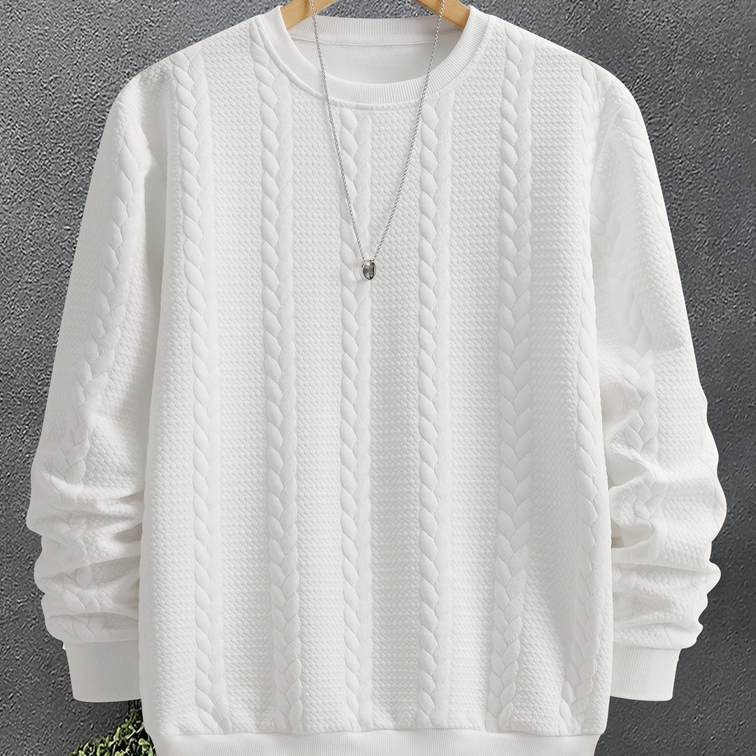 Crew Neck Sweatshirt, Men's Textured Fit