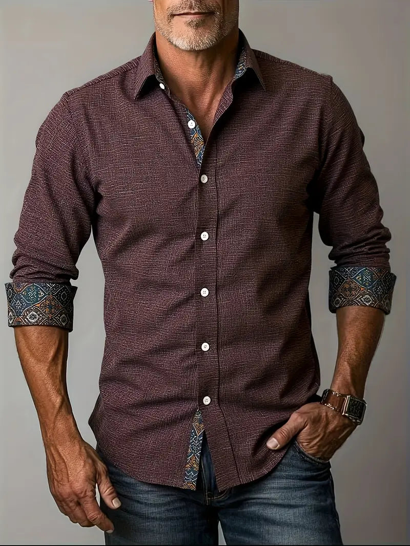 Button-Up Shirt for Men, Tailored Style