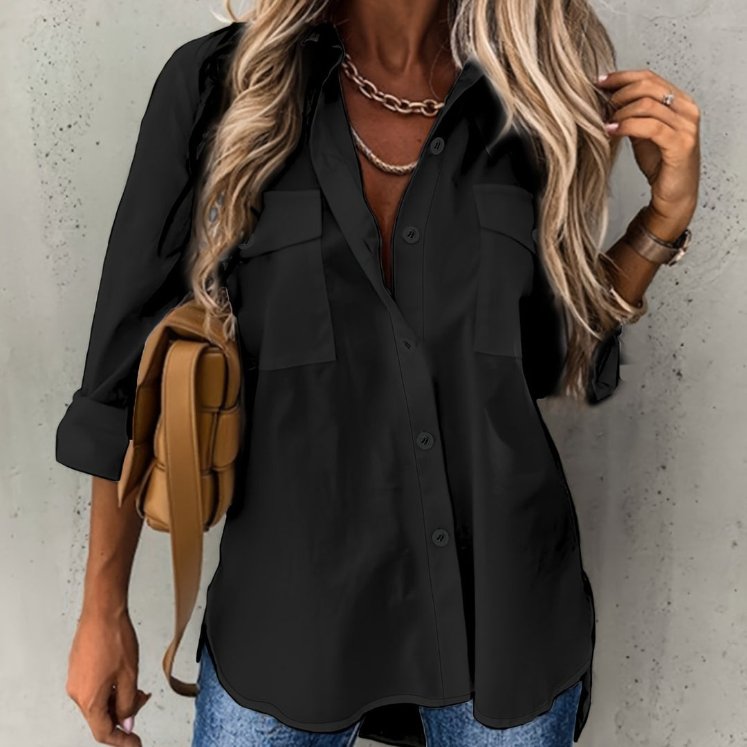 Button-Front Shirt for Women, Relaxed Style