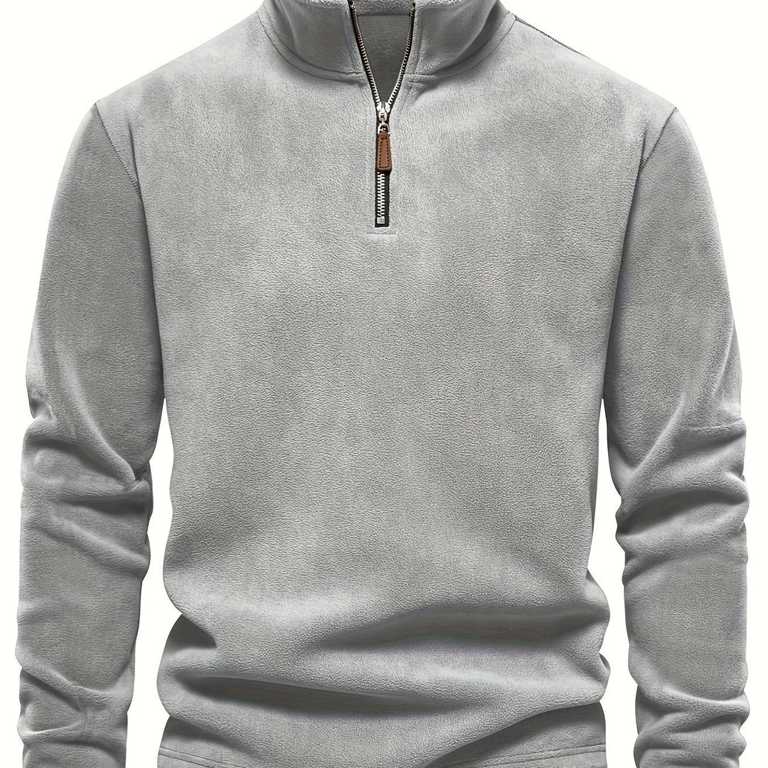 Men's Half-Zip Stand-Collar Pullover