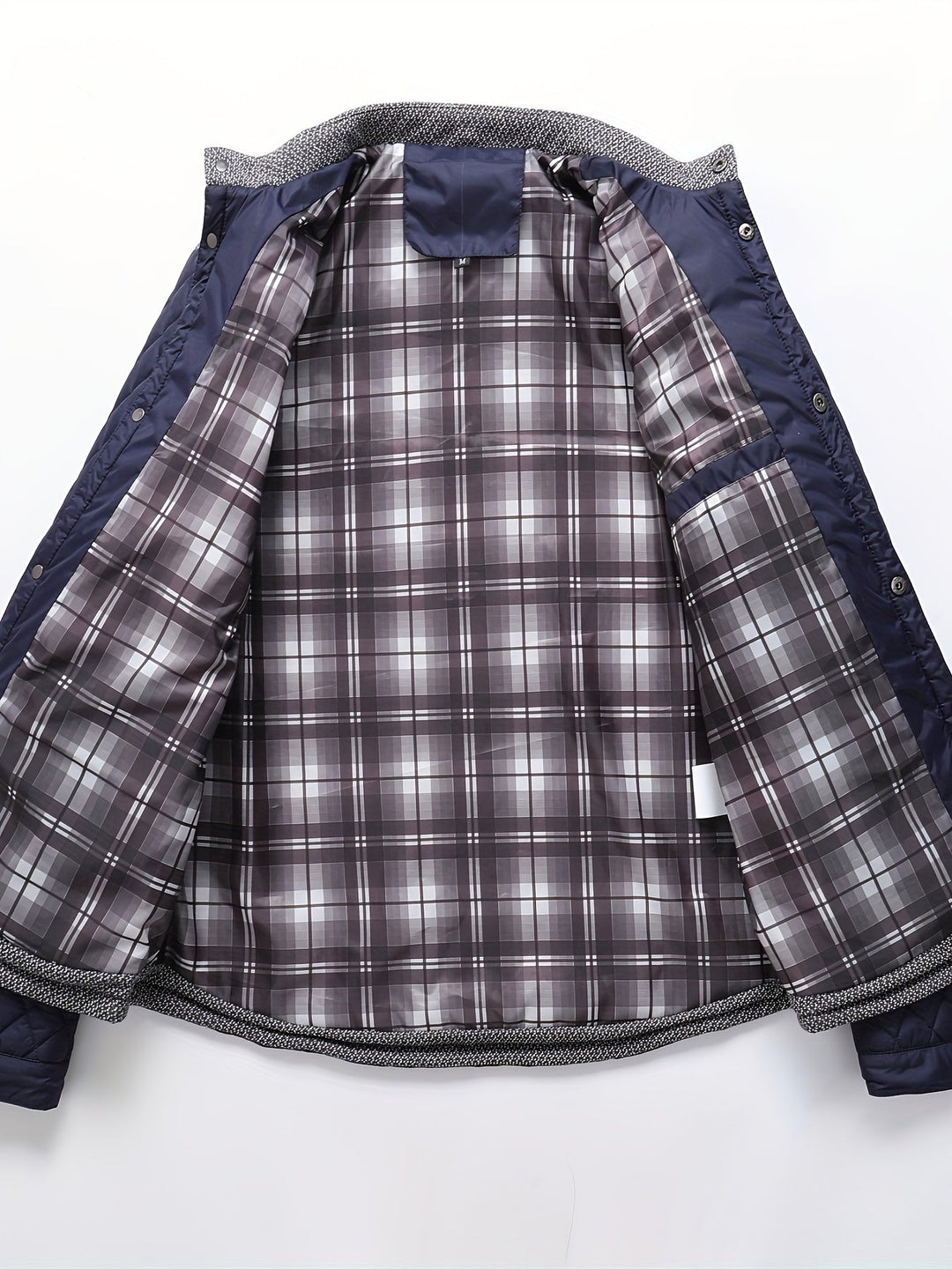 Plus Size Quilted Stand-Collar Jacket for Men