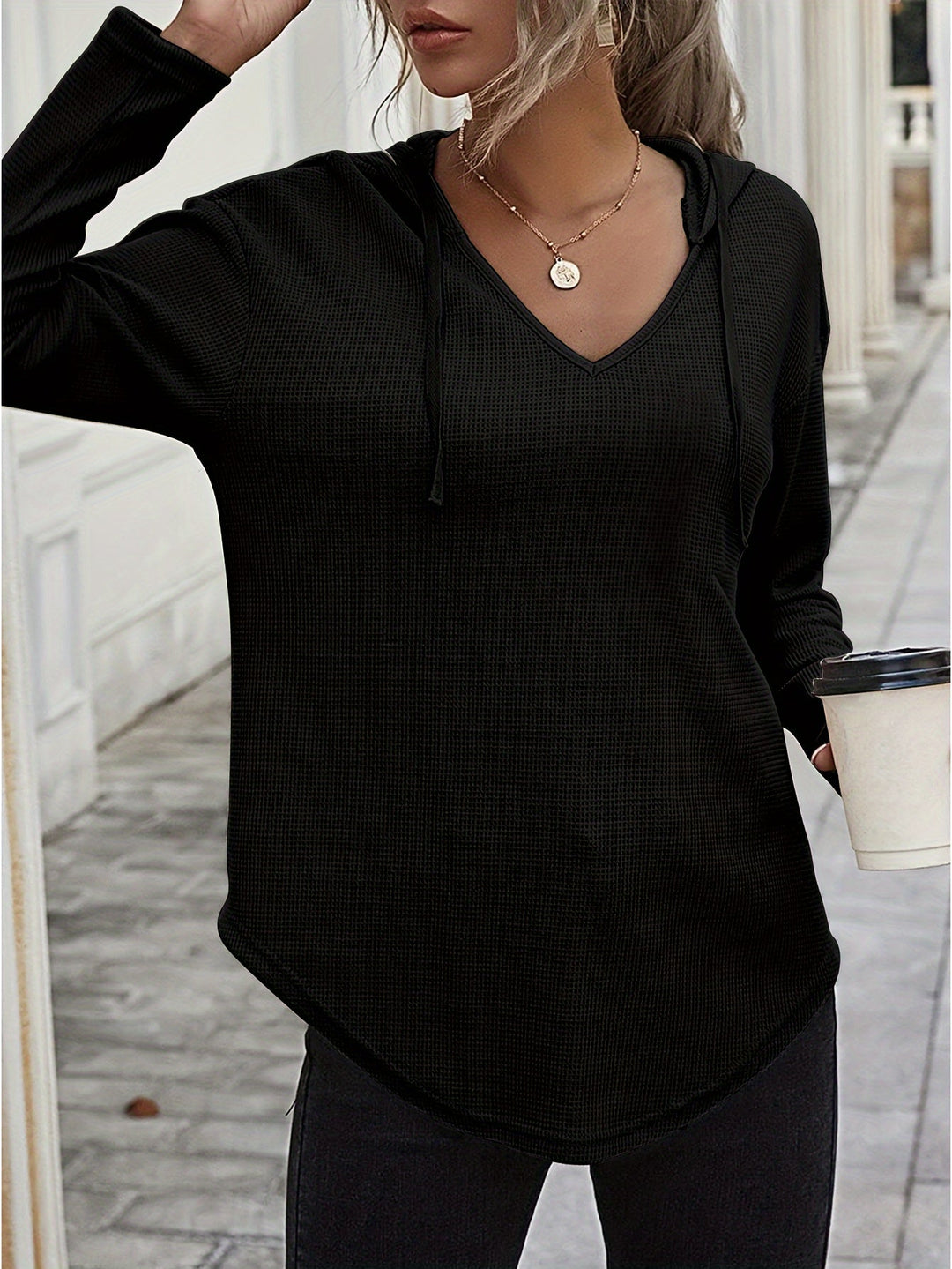 Women's Relaxed V-Neck Hoodie