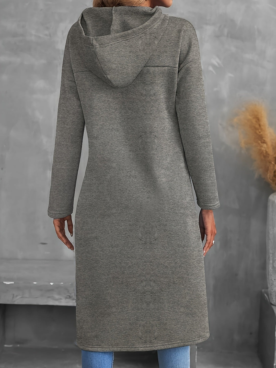 High-Low Drawstring Hoodie for Women