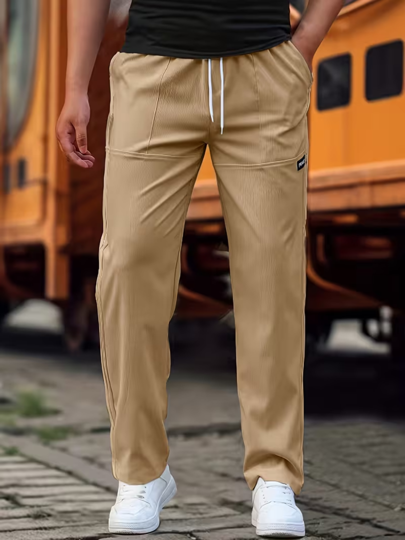 Lightweight Straight-Leg Pants for Men, Casual Style