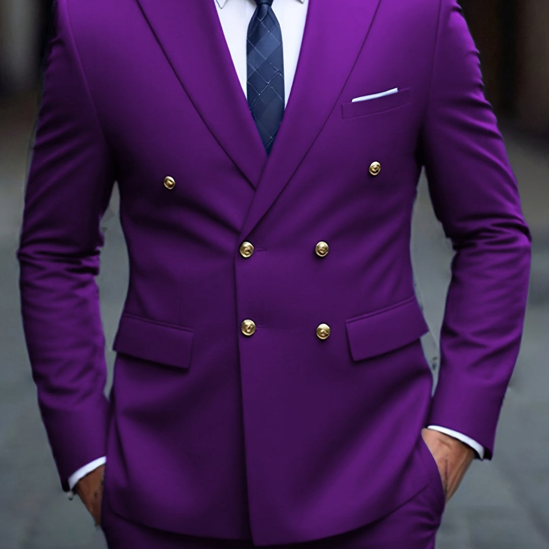 Double-Breasted Tailored Suit for Men, Plus Size