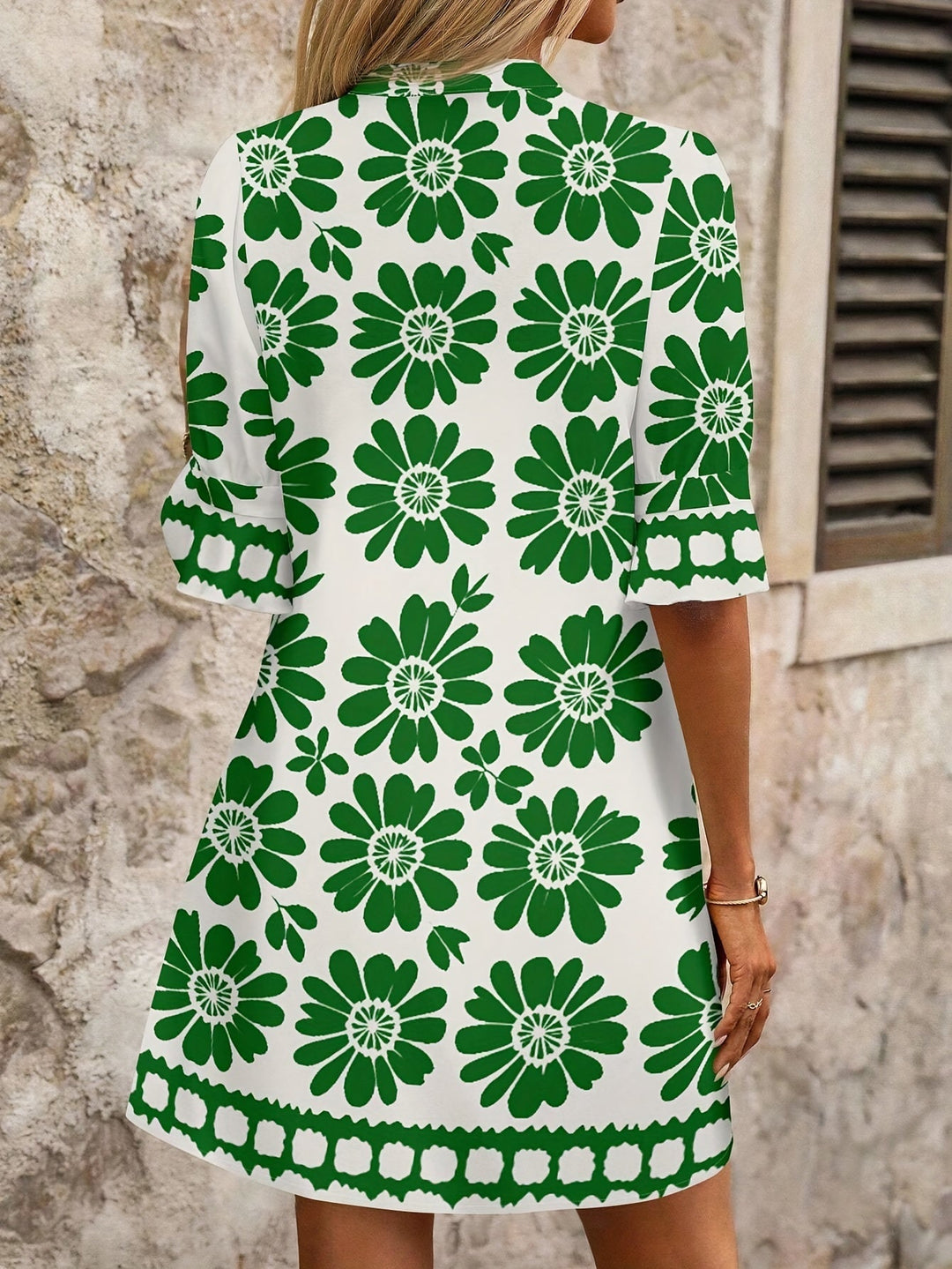 Blue Floral Bloom Mini Dress for Women