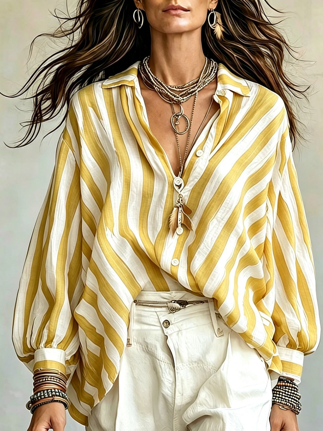 Striped Shirt for Women, Relaxed Style