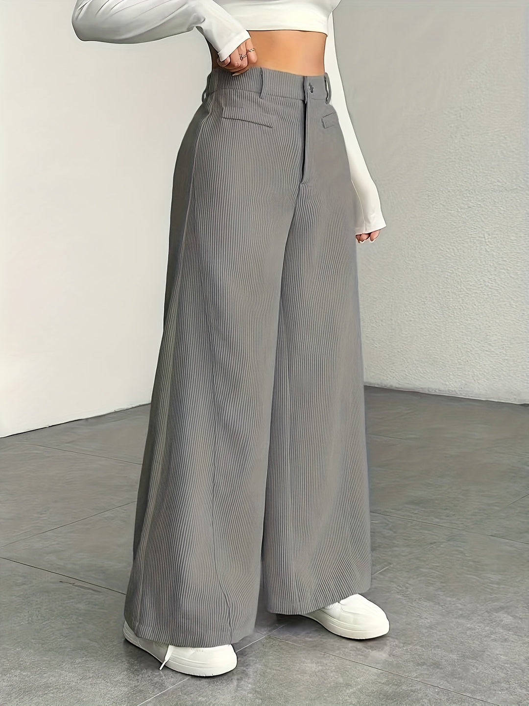 Women's High-Waisted Wide-Leg Trousers
