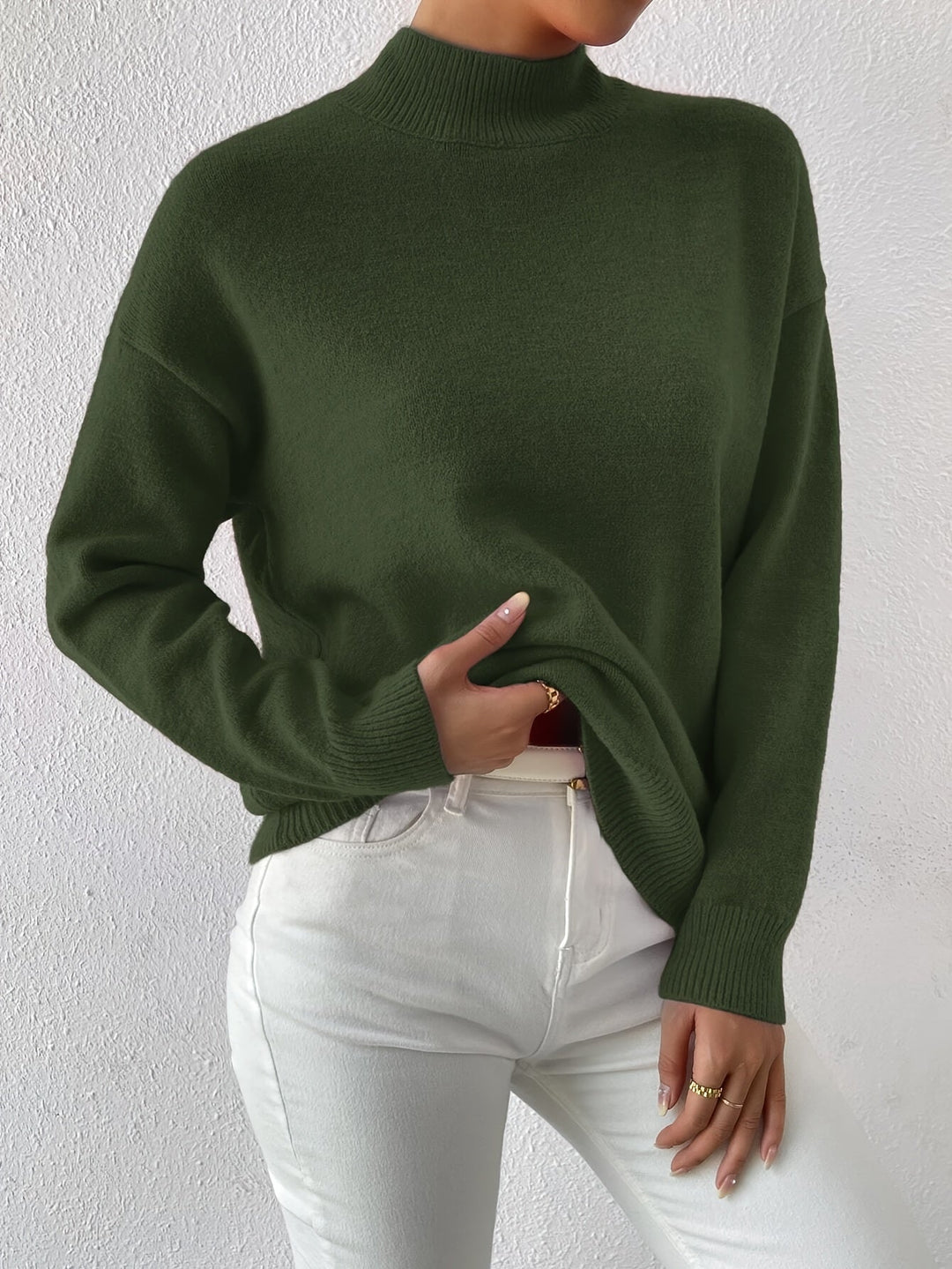 Mock Neck Sweater, Women's Refined Fit