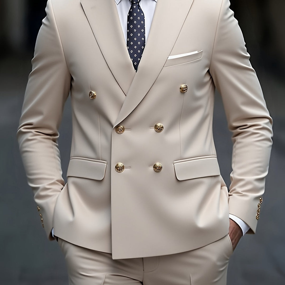 Double-Breasted Tailored Suit for Men, Plus Size