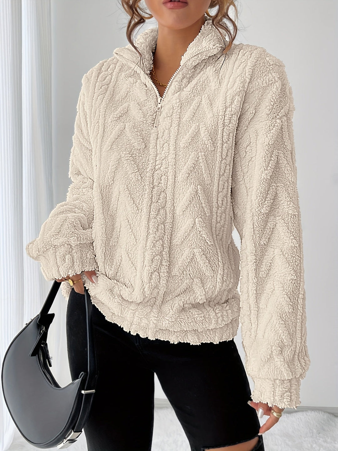 Textured Pullover for Women, Cozy Style