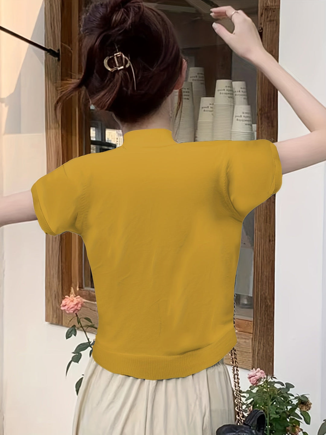 Ladies Refined Mock-Neck Top
