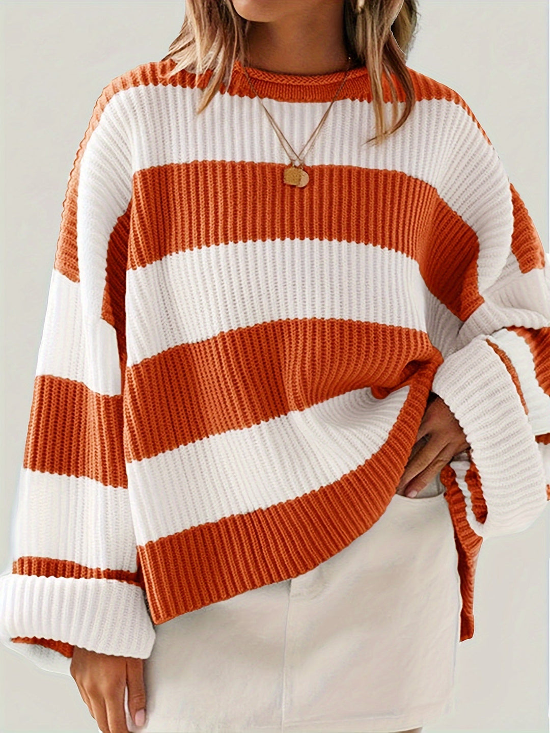 Colorblock Sweater for Women, Relaxed Style