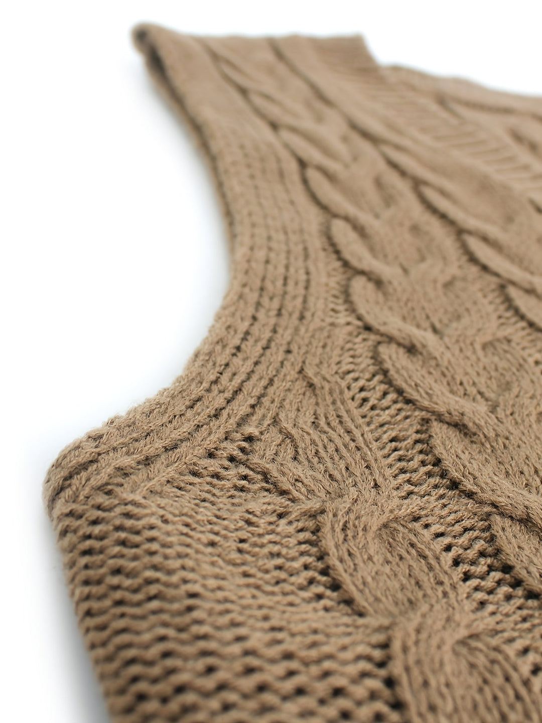 Ladies Cozy Cable-Knit V-Neck Sweater Vest