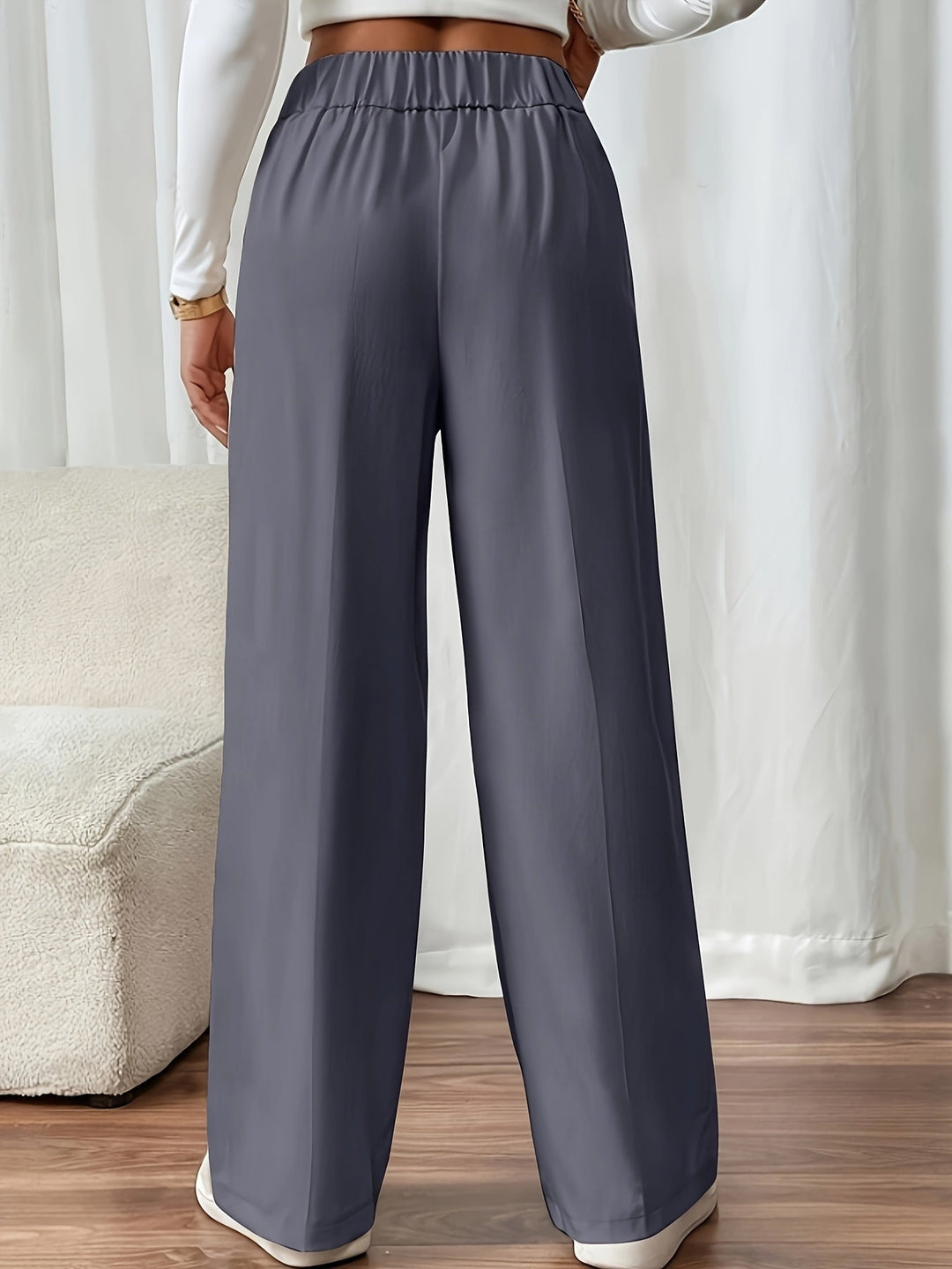 High-Waist Wide-Leg Pants for Women, Tailored Style