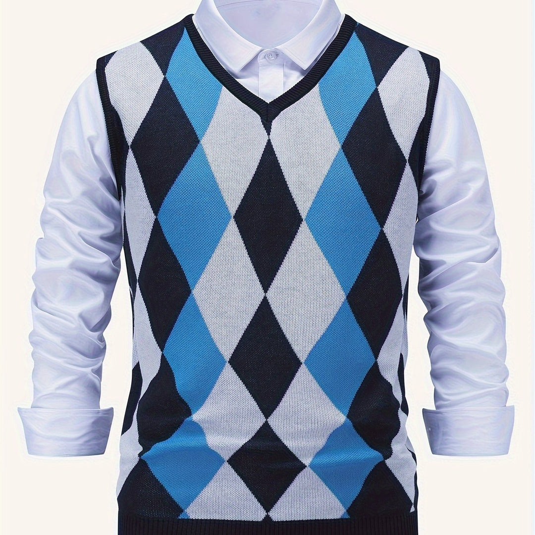 Argyle Sweater Vest, Men's Classic Fit