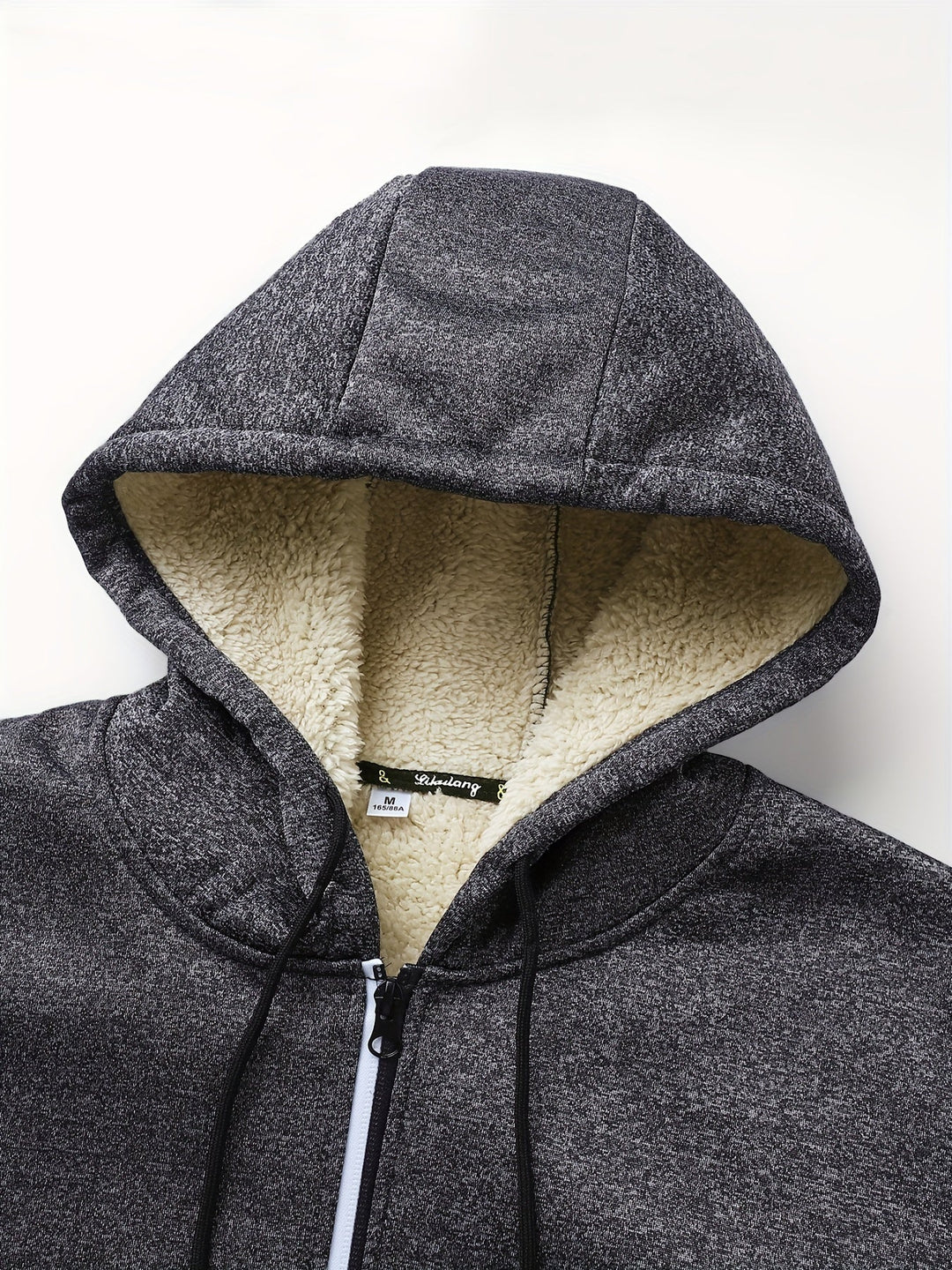 Cozy Hooded Zip-Up Jacket for Men, Plus Size
