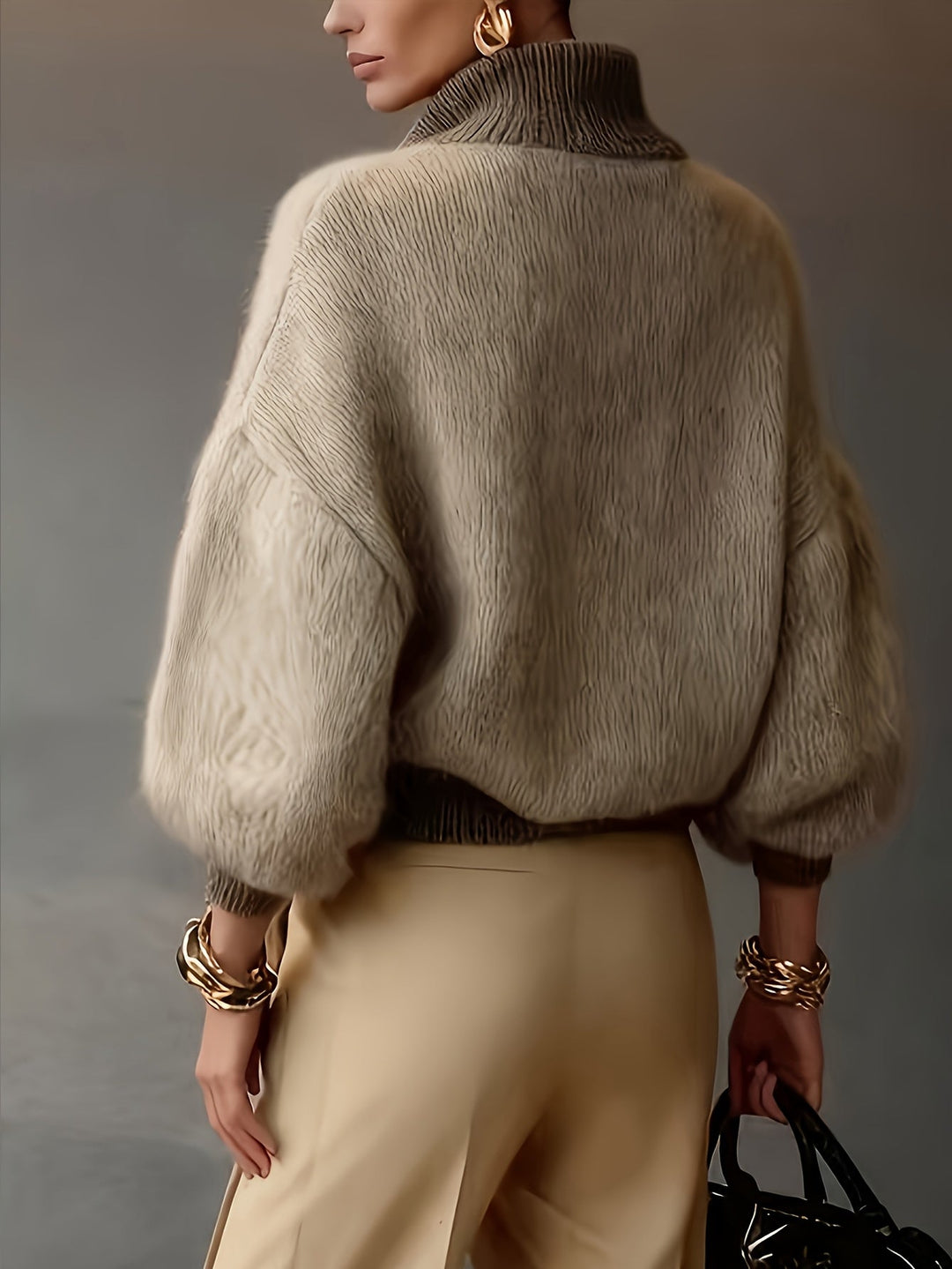 Relaxed Half-Zip Sweater for Women