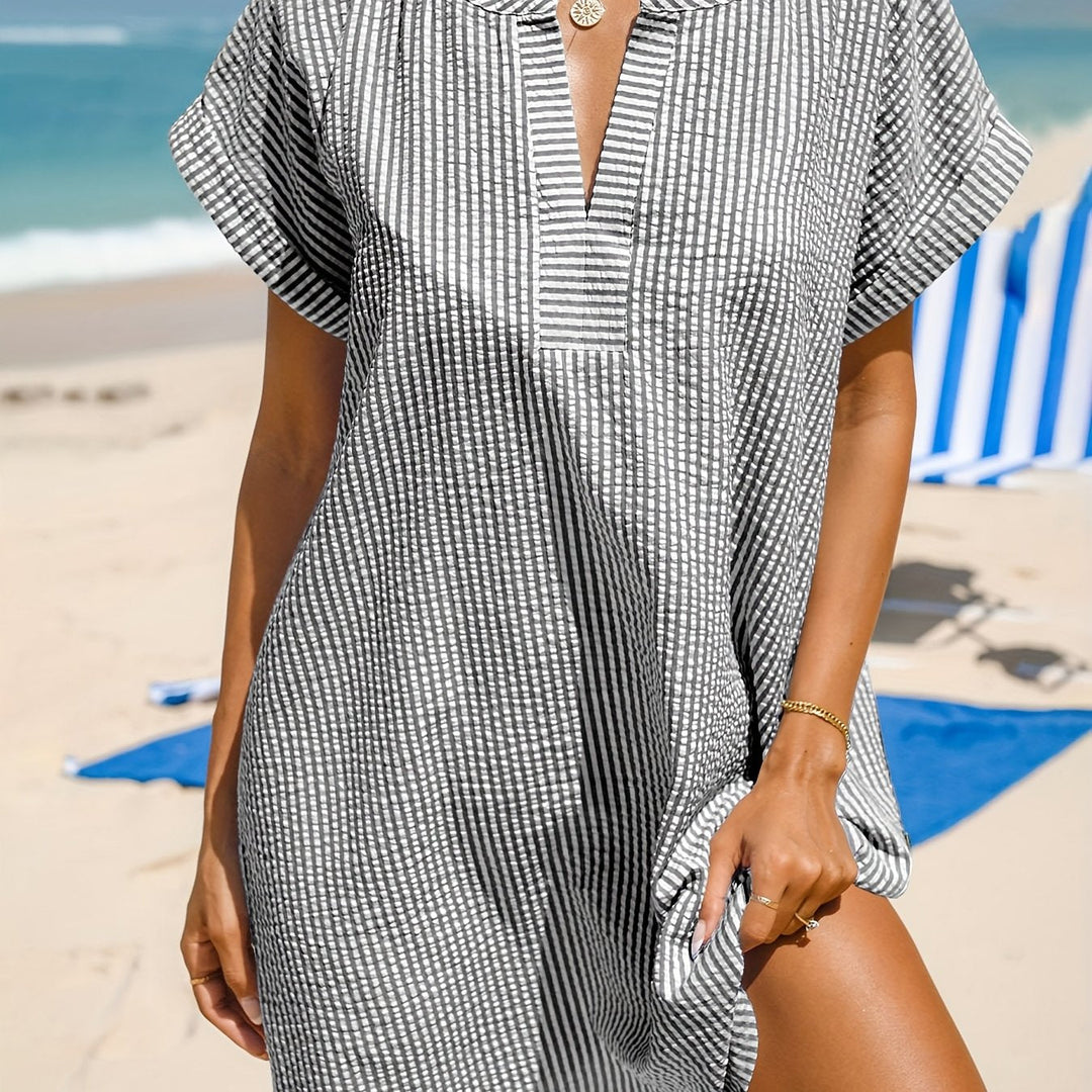 Breezy Striped Beach Cover-Up for Women
