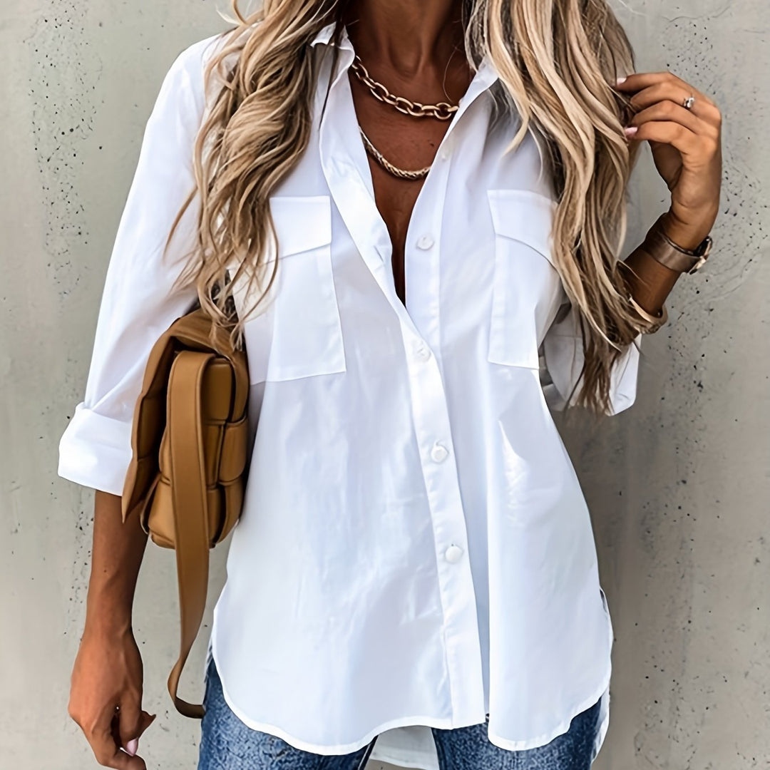 Button-Front Shirt for Women, Relaxed Style