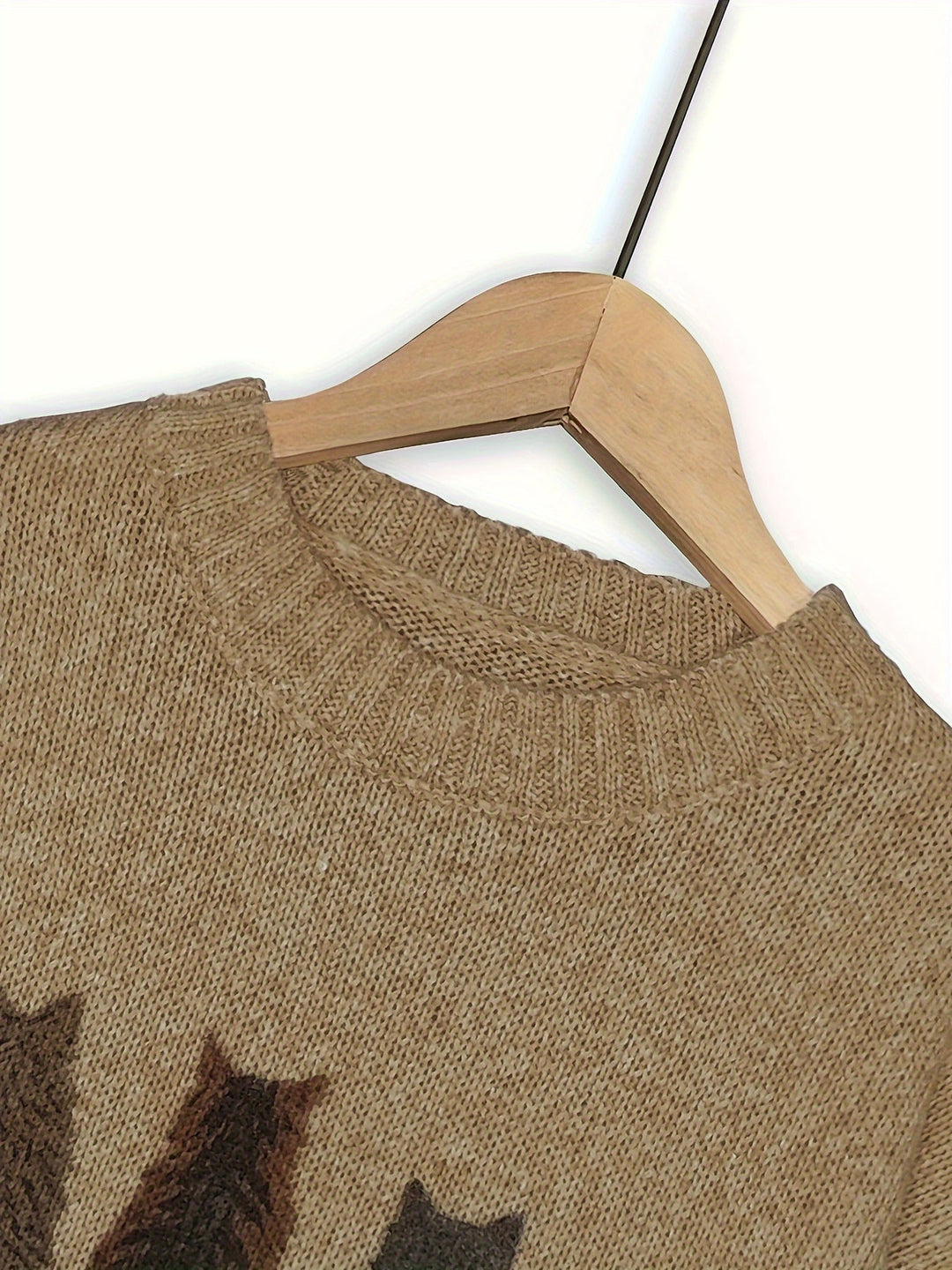 Cat-Print Sweater for Women, Cozy Style