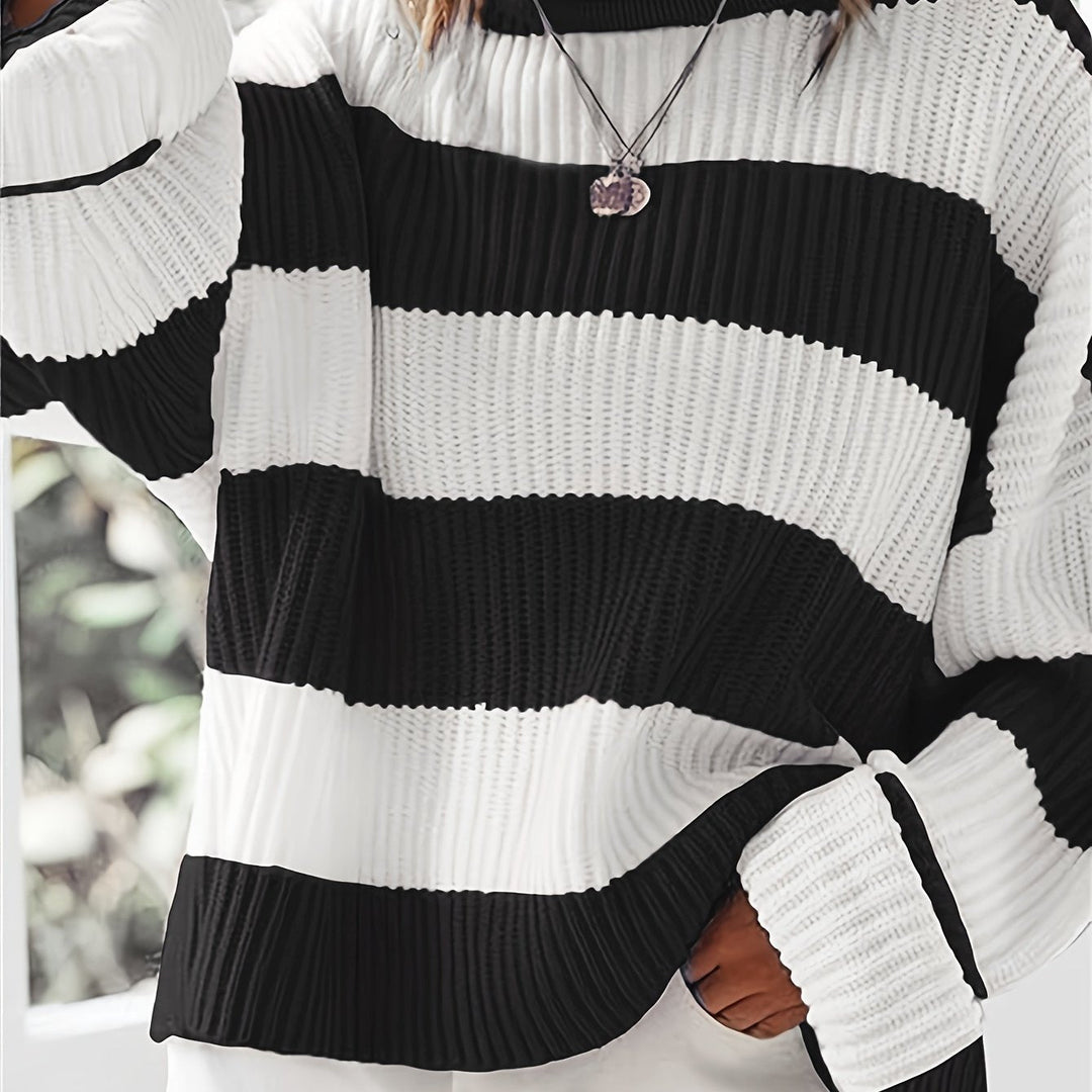 Colorblock Sweater for Women, Relaxed Style