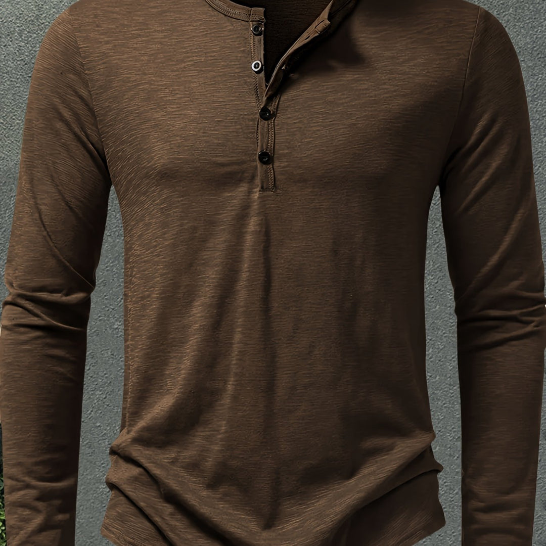 Men's Classic Button-Placket Henley