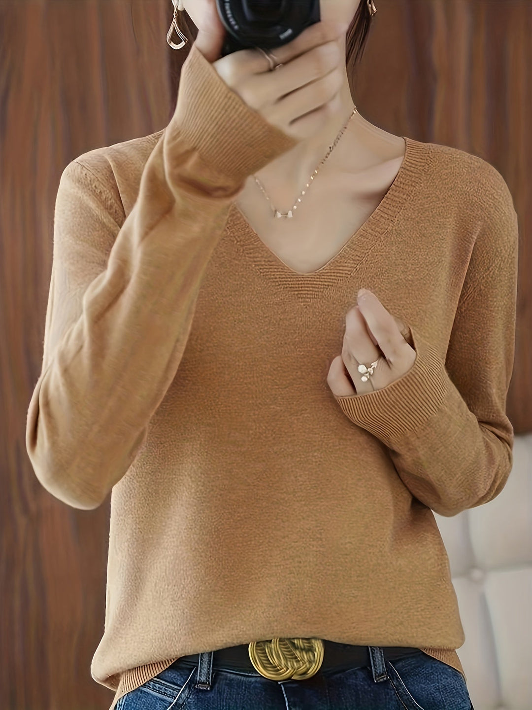 V-Neck Sweater for Women, Soft Style