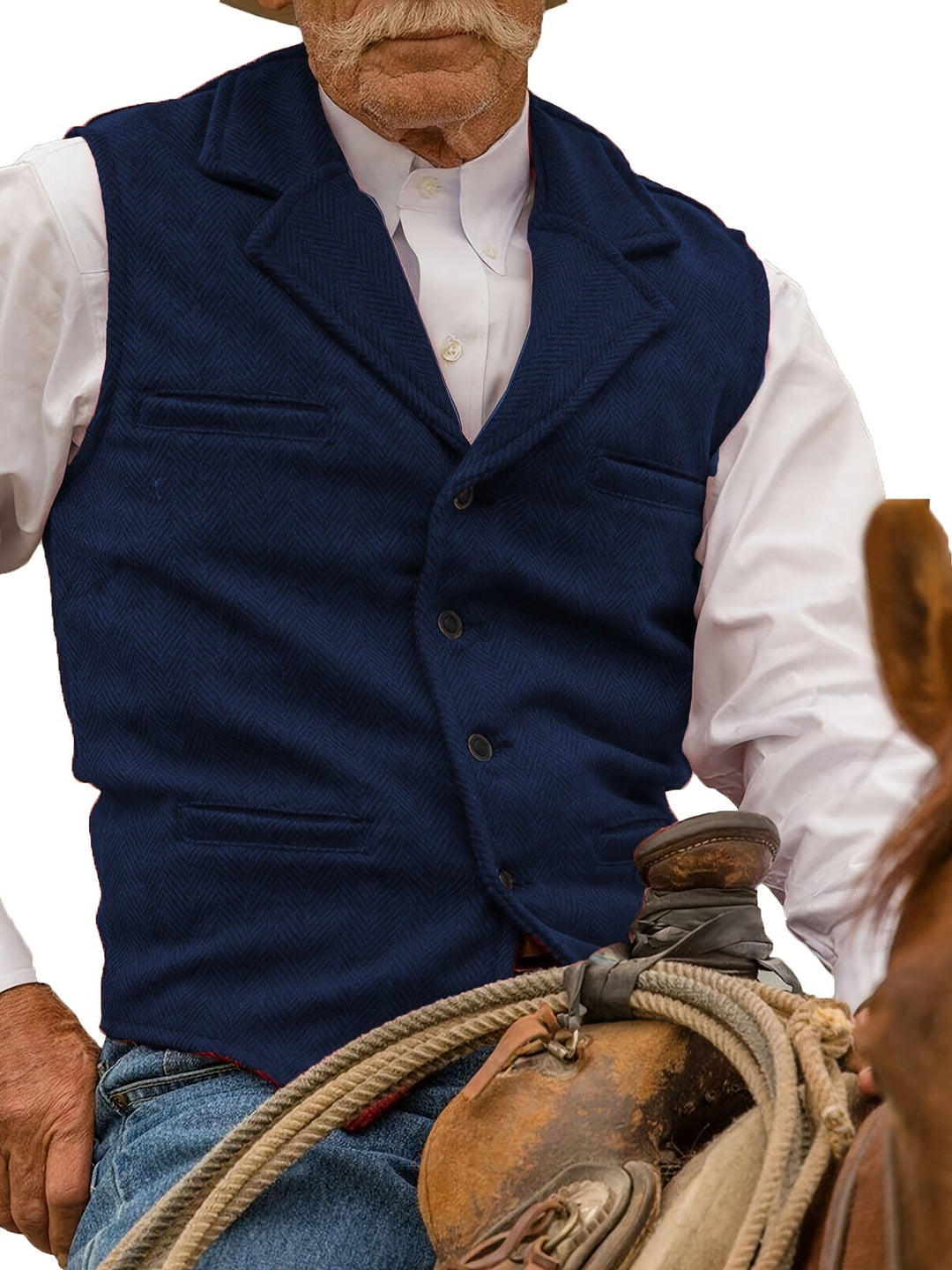 Heritage Herringbone Vest for Men, Plus Size