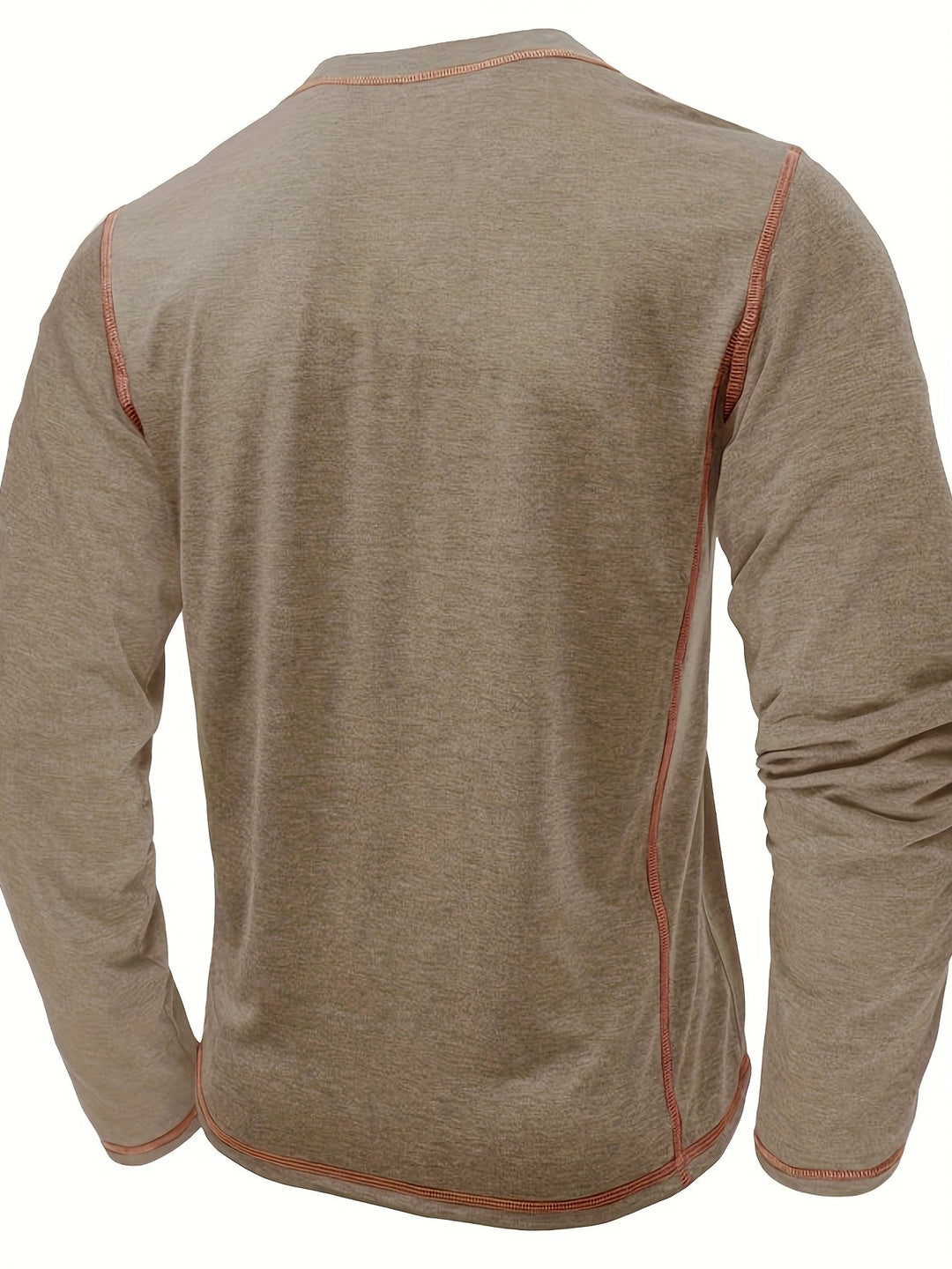 Men's Contrast-Stitch Long Sleeve Henley