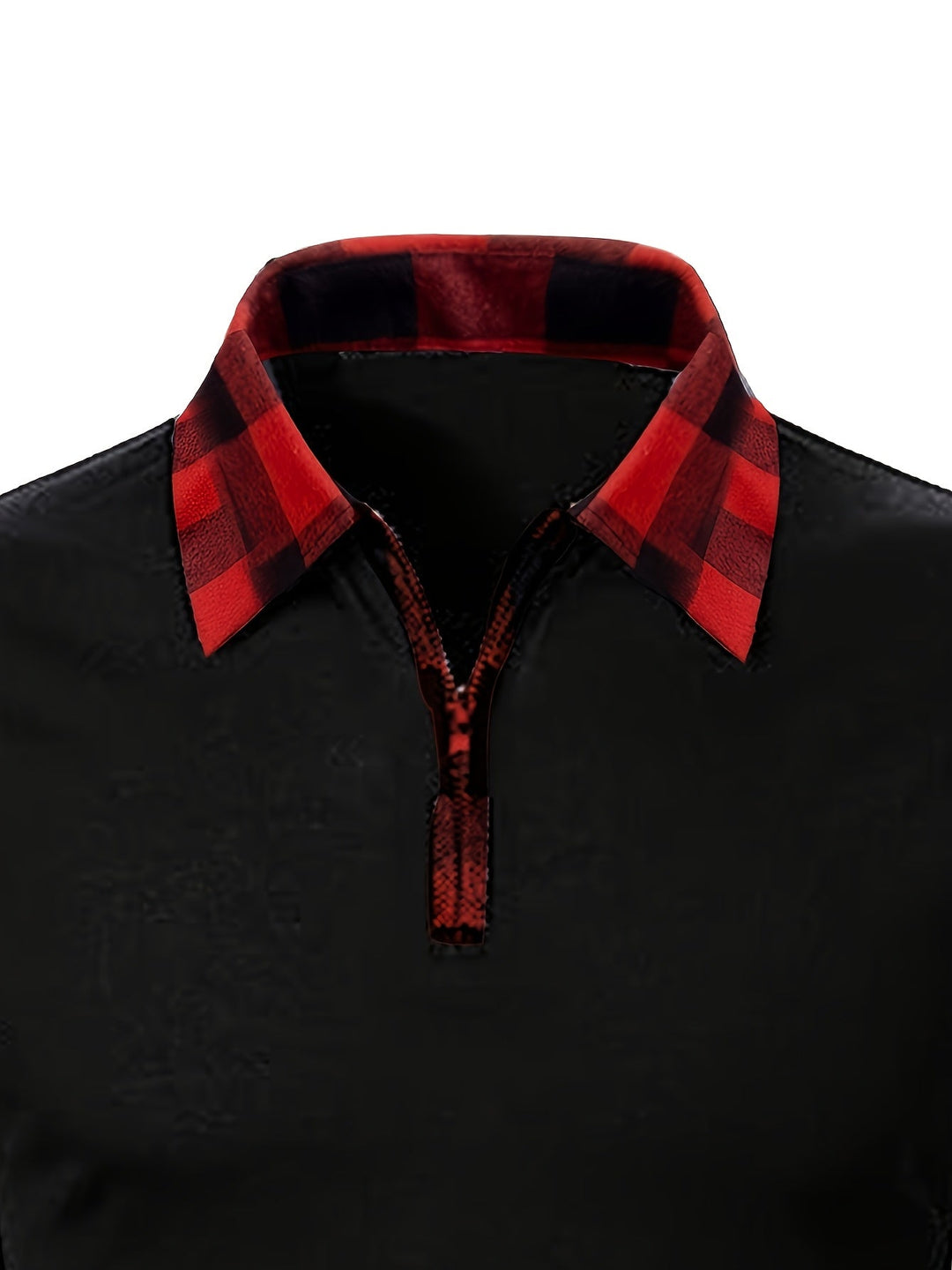 Half-Zip Contrast Shirt for Men, Plus Size